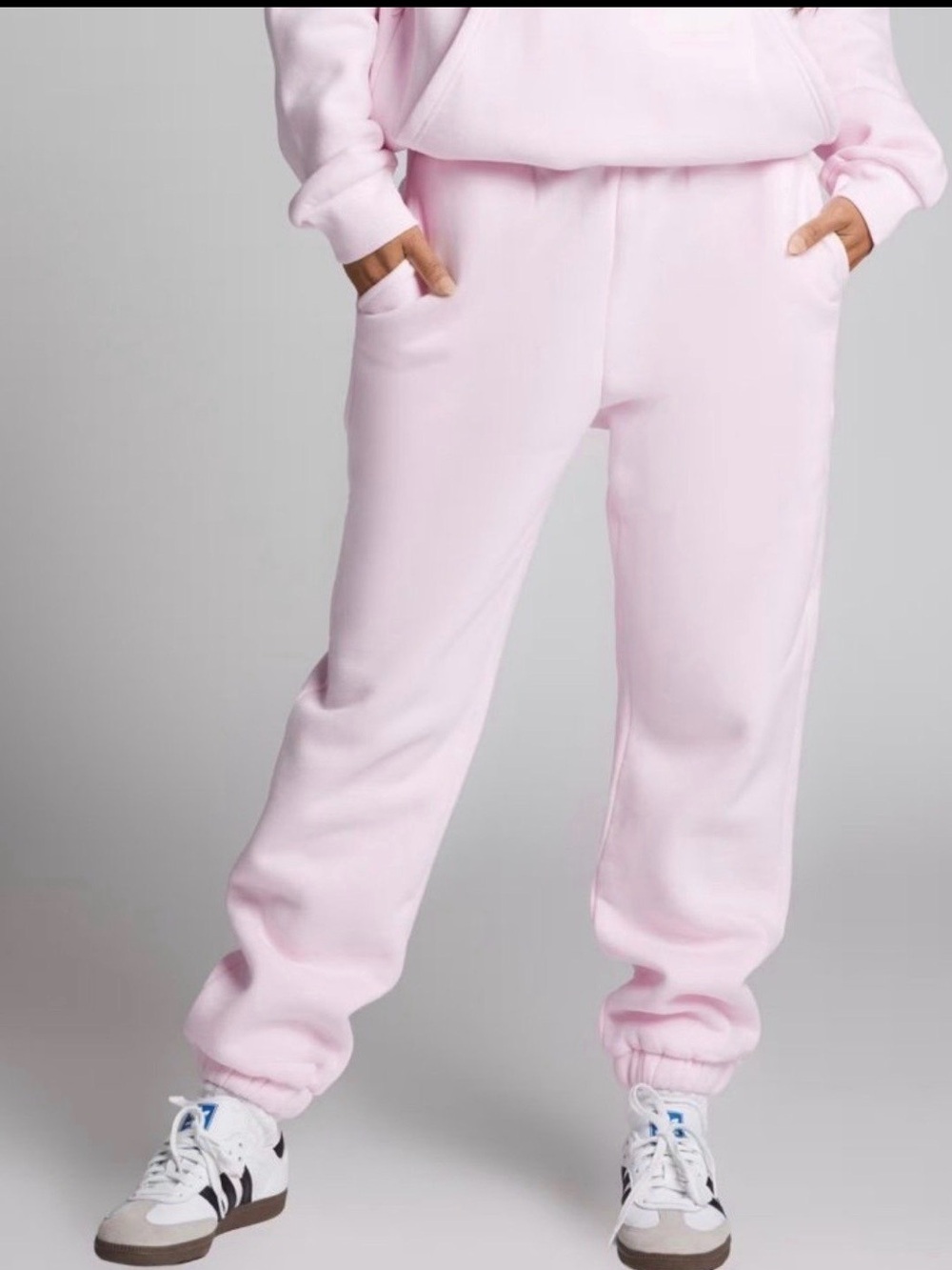 New Comfrt Powder Pink Travel Essentials Joggers with Elastic Cuffs, Size XS